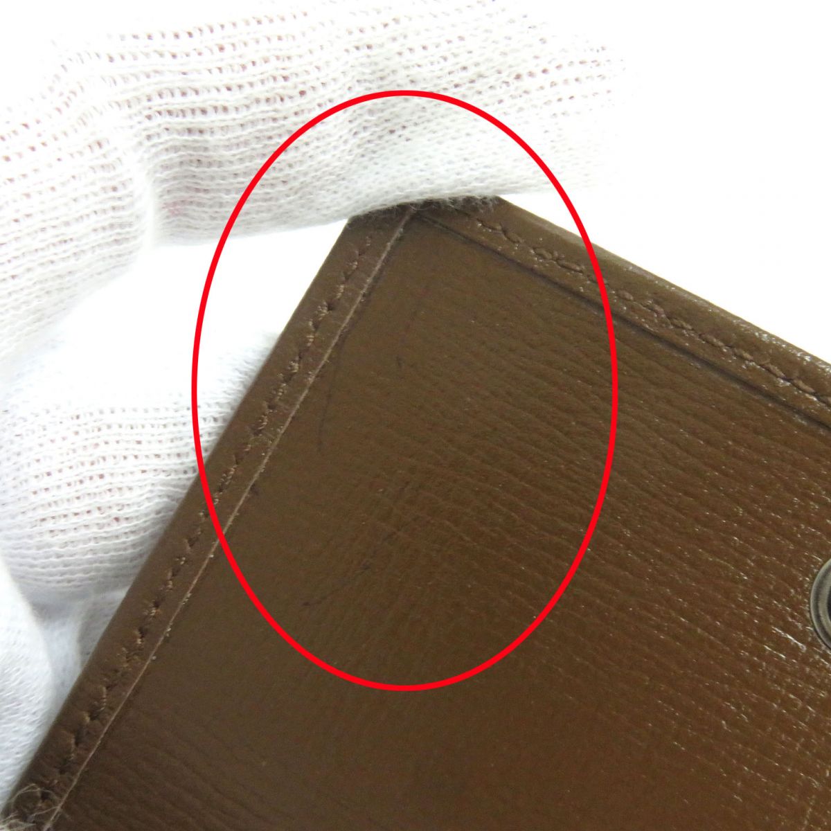 GUCCI Tri-fold wallet Main: Canvas, Part: Leather Beige x brown mens Used Authentic