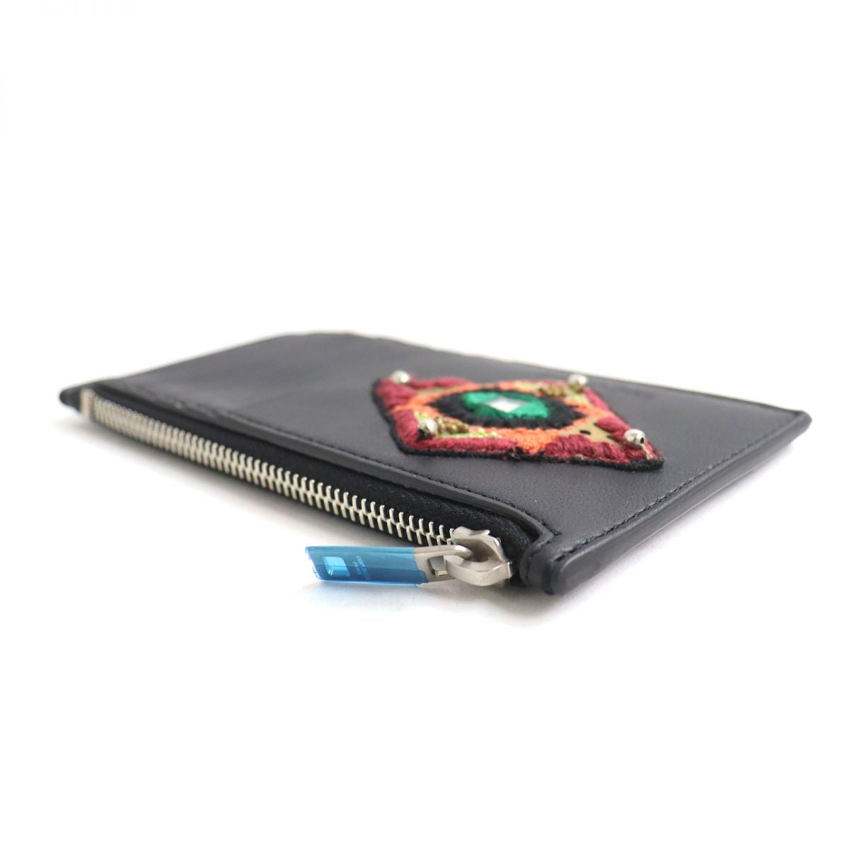 SAINT LAURENT Coin case Main: Leather black mens Used Authentic