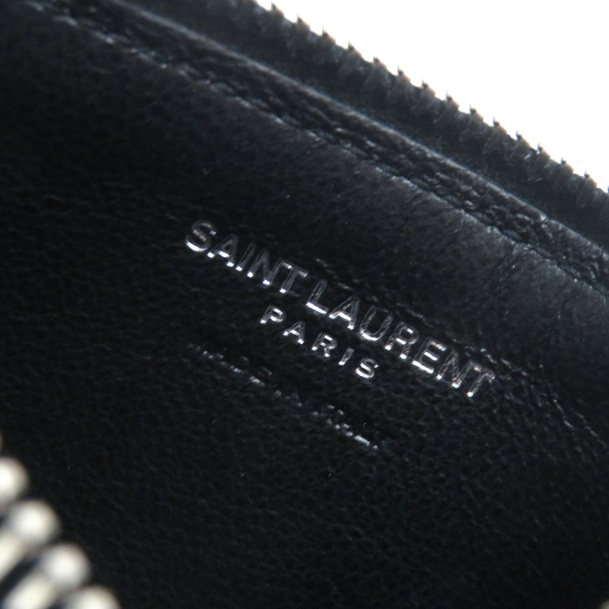SAINT LAURENT Coin case Main: Leather black mens Used Authentic