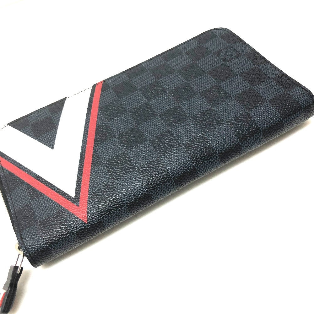 LOUIS VUITTON Long Wallet Purse N64013 Damier Cobalt Canvas Navy type America's Cup 2017 Limited Zippy Organizer mens Used Authentic