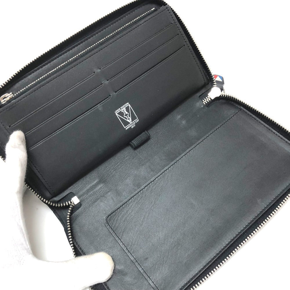 LOUIS VUITTON Long Wallet Purse N64013 Damier Cobalt Canvas Navy type America's Cup 2017 Limited Zippy Organizer mens Used Authentic