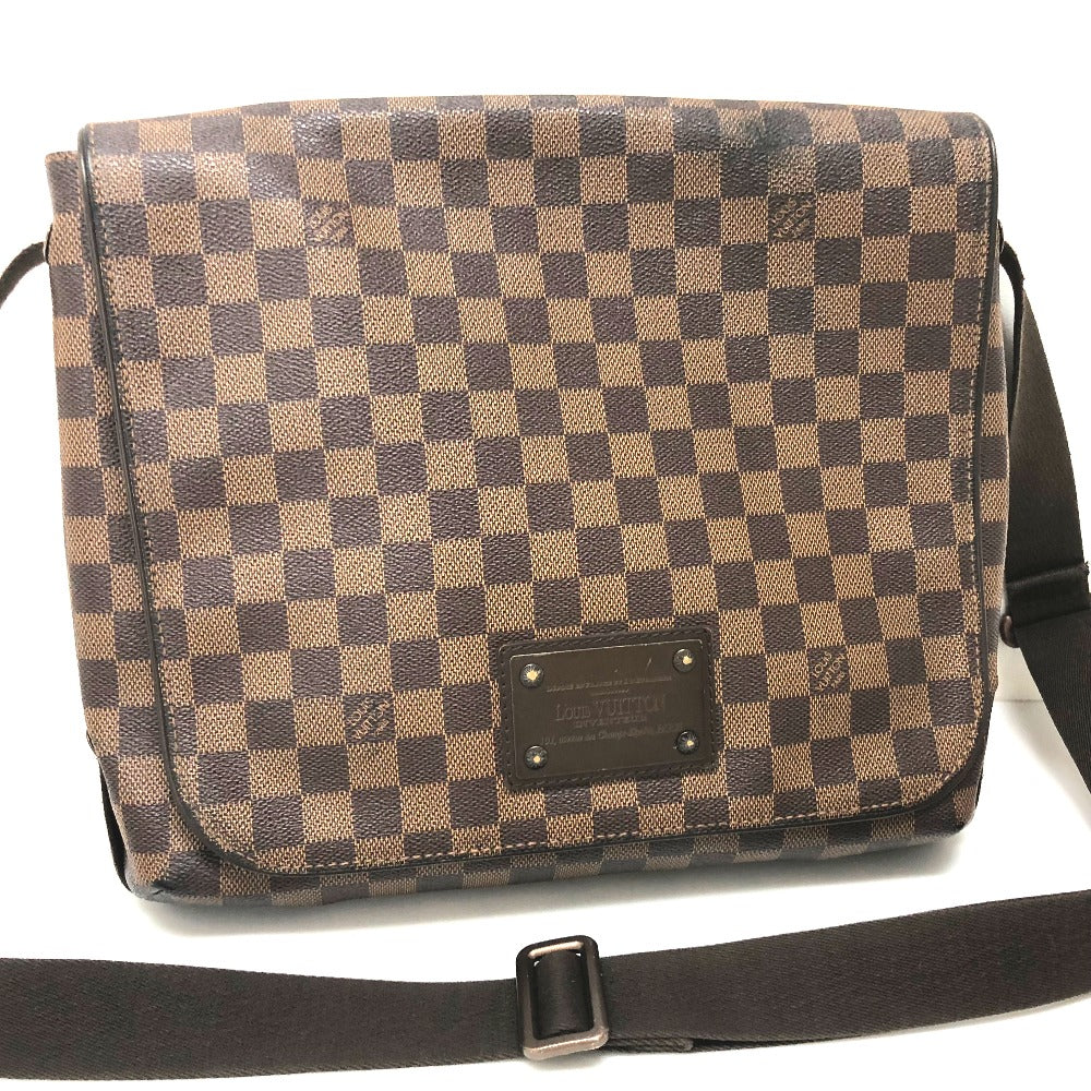 LOUIS VUITTON Shoulder Bag N51211 Damier canvas Ebene Damier Brooklyn MM Women Used Authentic