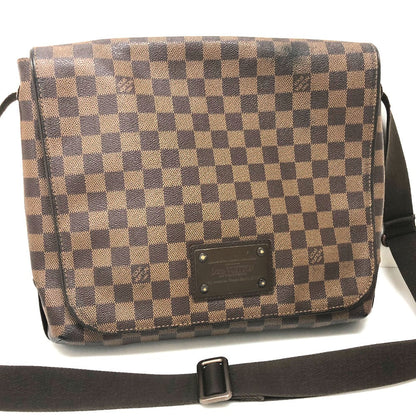 LOUIS VUITTON Shoulder Bag N51211 Damier canvas Ebene Damier Brooklyn MM Women Used Authentic