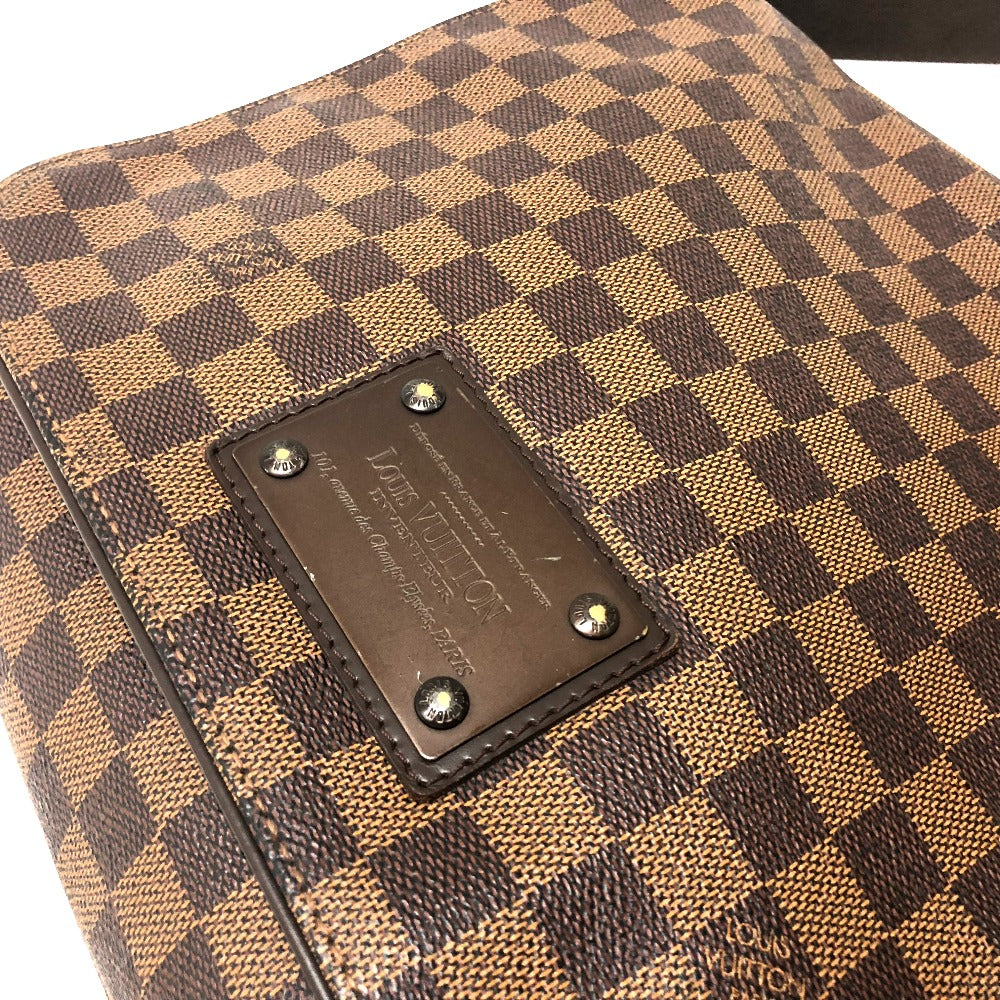LOUIS VUITTON Shoulder Bag N51211 Damier canvas Ebene Damier Brooklyn MM Women Used Authentic