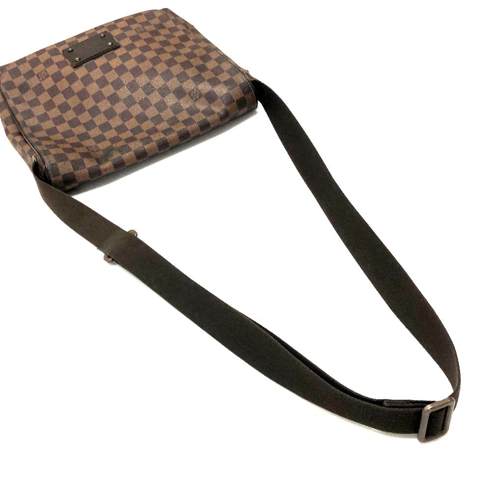 LOUIS VUITTON Shoulder Bag N51211 Damier canvas Ebene Damier Brooklyn MM Women Used Authentic