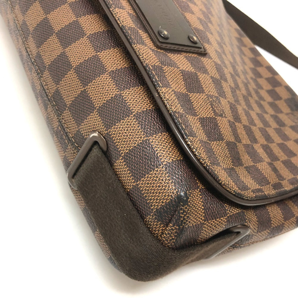 LOUIS VUITTON Shoulder Bag N51211 Damier canvas Ebene Damier Brooklyn MM Women Used Authentic