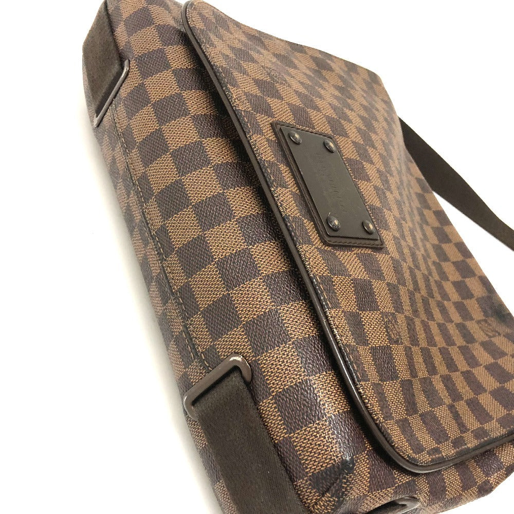 LOUIS VUITTON Shoulder Bag N51211 Damier canvas Ebene Damier Brooklyn MM Women Used Authentic