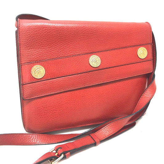 CELINE Shoulder Bag leather Red Crossbody bag vintage Women Used Authentic