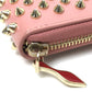 Christian Louboutin Long Wallet Purse 1165065 leather pink Panettone spike studs Women Used Authentic