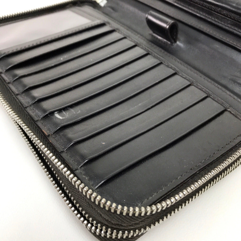 GUCCI Long Wallet Purse 269883 leather Dark brown Diamante Travel case unisex(Unisex) Used Authentic