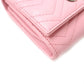 GUCCI Bifold Wallet 598629 Main: Leather Pink x Silver Metal Women Used Authentic