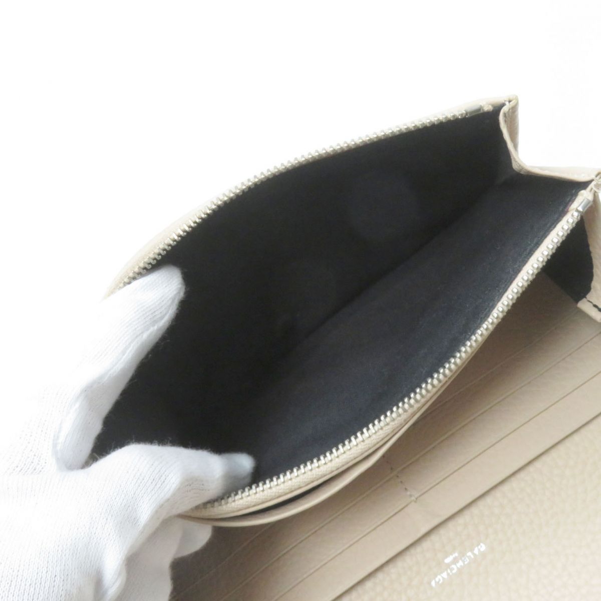 BALENCIAGA Long Wallet Purse Main: Leather pink beige Women Used Authentic