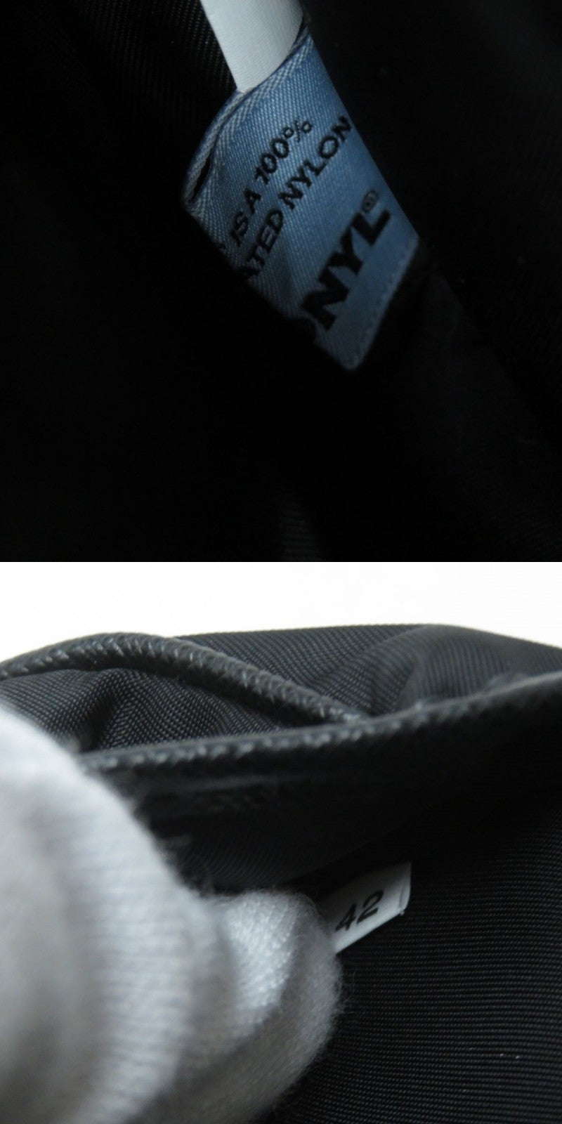 PRADA Pouch Main: Nylon leather, Main: Re-Nylonx Saffiano leather black Women Used Authentic