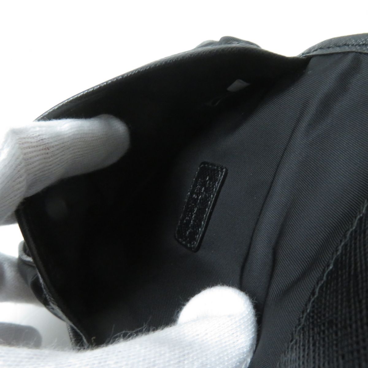 PRADA Pouch Main: Nylon leather, Main: Re-Nylonx Saffiano leather black Women Used Authentic
