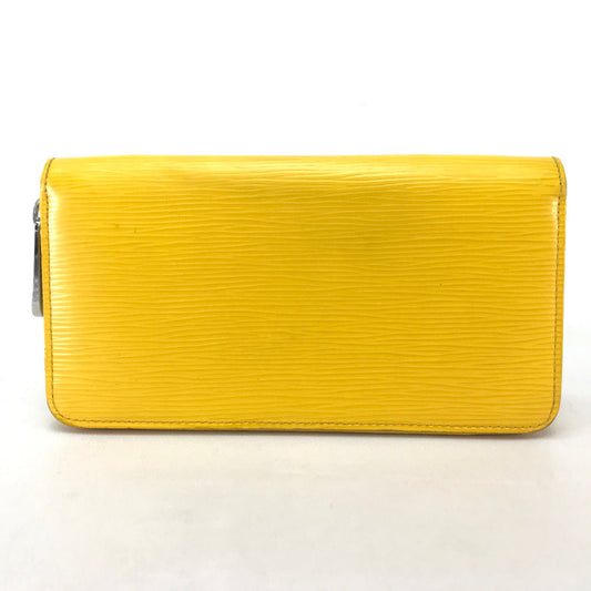 LOUIS VUITTON Long Wallet Purse Epi Leather yellow Epi Zippy wallet Women Used Authentic