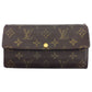 LOUIS VUITTON Long Wallet Purse Brown x beige Portefeuille Sara