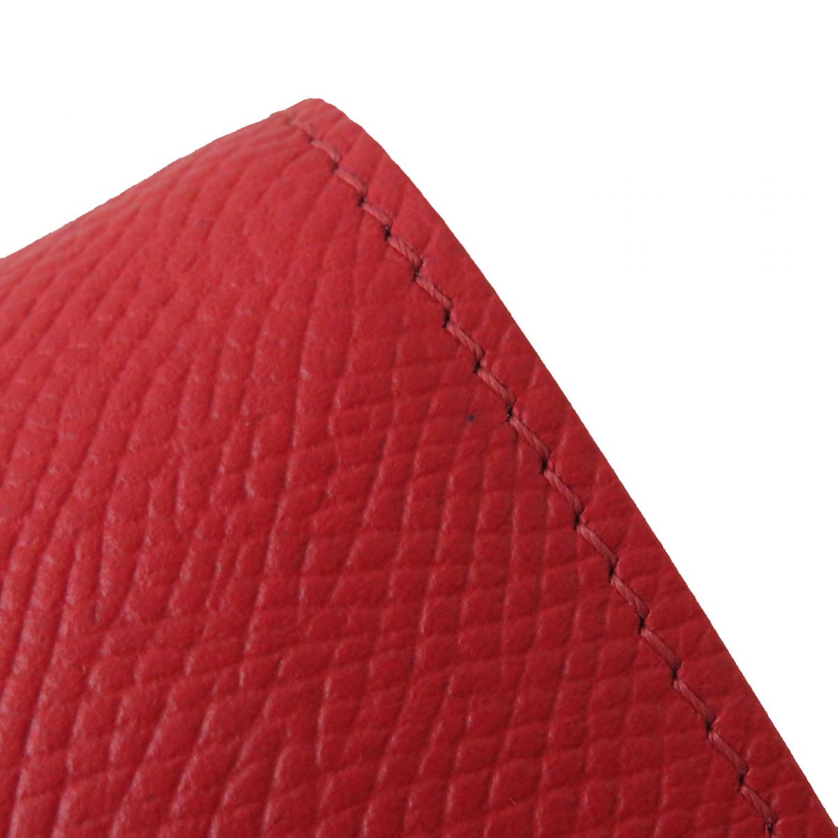 CELINE Long Wallet Purse Main: Leather Red x Gold Metal Women Used Authentic