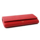 CELINE Long Wallet Purse Main: Leather Red x Gold Metal Women Used Authentic