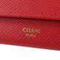 CELINE Long Wallet Purse Main: Leather Red x Gold Metal Women Used Authentic
