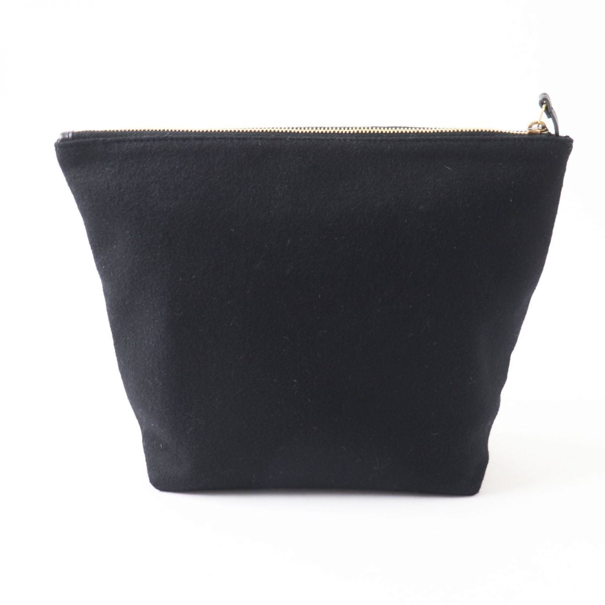 SAINT LAURENT Pouch Main: Wool, Main: Leather Black x Gold Women Used Authentic