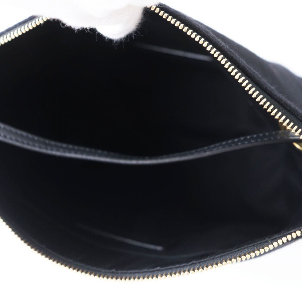 SAINT LAURENT Pouch Main: Wool, Main: Leather Black x Gold Women Used Authentic