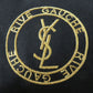 SAINT LAURENT Pouch Main: Wool, Main: Leather Black x Gold Women Used Authentic