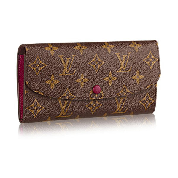 LOUIS VUITTON Long Wallet Purse M60697 Monogram canvas Fuchsia Old model Monogram Portefeuille Emily Women Used Authentic