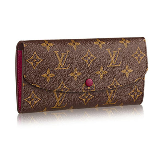 LOUIS VUITTON Long Wallet Purse M60697 Monogram canvas Fuchsia Old model Monogram Portefeuille Emily Women Used Authentic
