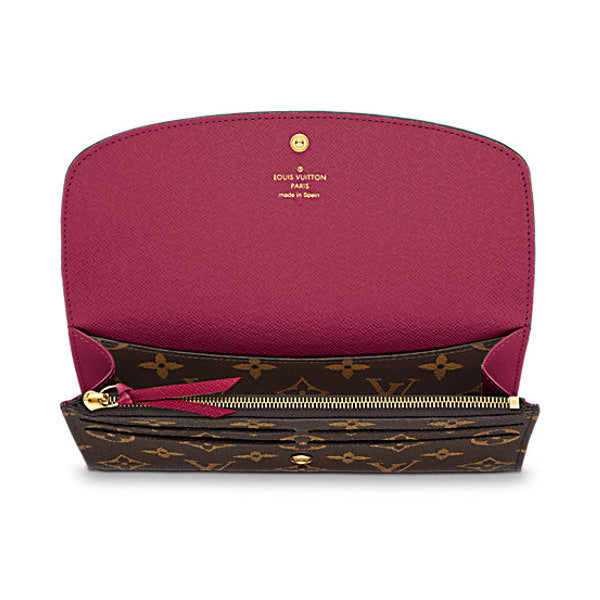 LOUIS VUITTON Long Wallet Purse M60697 Monogram canvas Fuchsia Old model Monogram Portefeuille Emily Women Used Authentic
