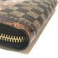 LOUIS VUITTON Long Wallet Purse M63490 Damier canvas Brown Transformed Damier Trompe l�foeil zippy wallet Women Used Authentic
