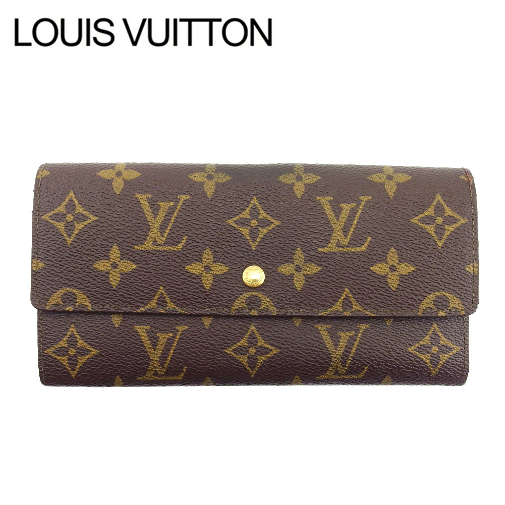 LOUIS VUITTON Long Wallet Purse M61724 Brown beige Pochette Porto MonÃ©credi