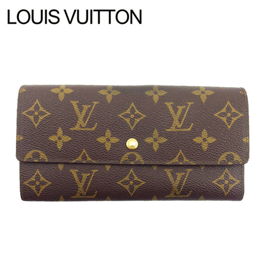 LOUIS VUITTON Long Wallet Purse M61724 Brown beige Pochette Porto MonÃ©credi