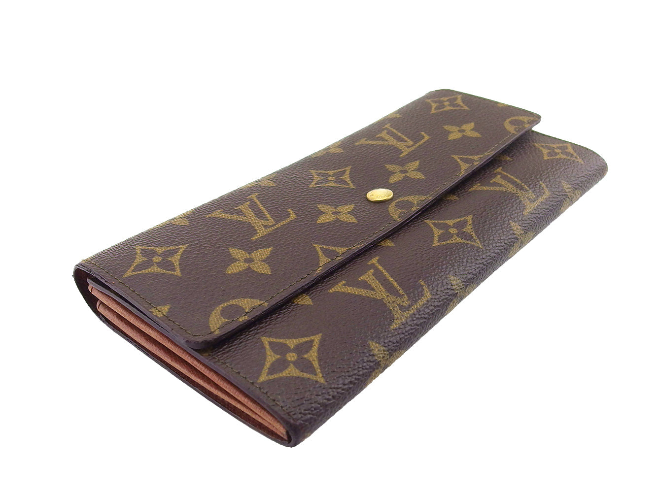 LOUIS VUITTON Long Wallet Purse M61724 Brown beige Pochette Porto MonÃ©credi