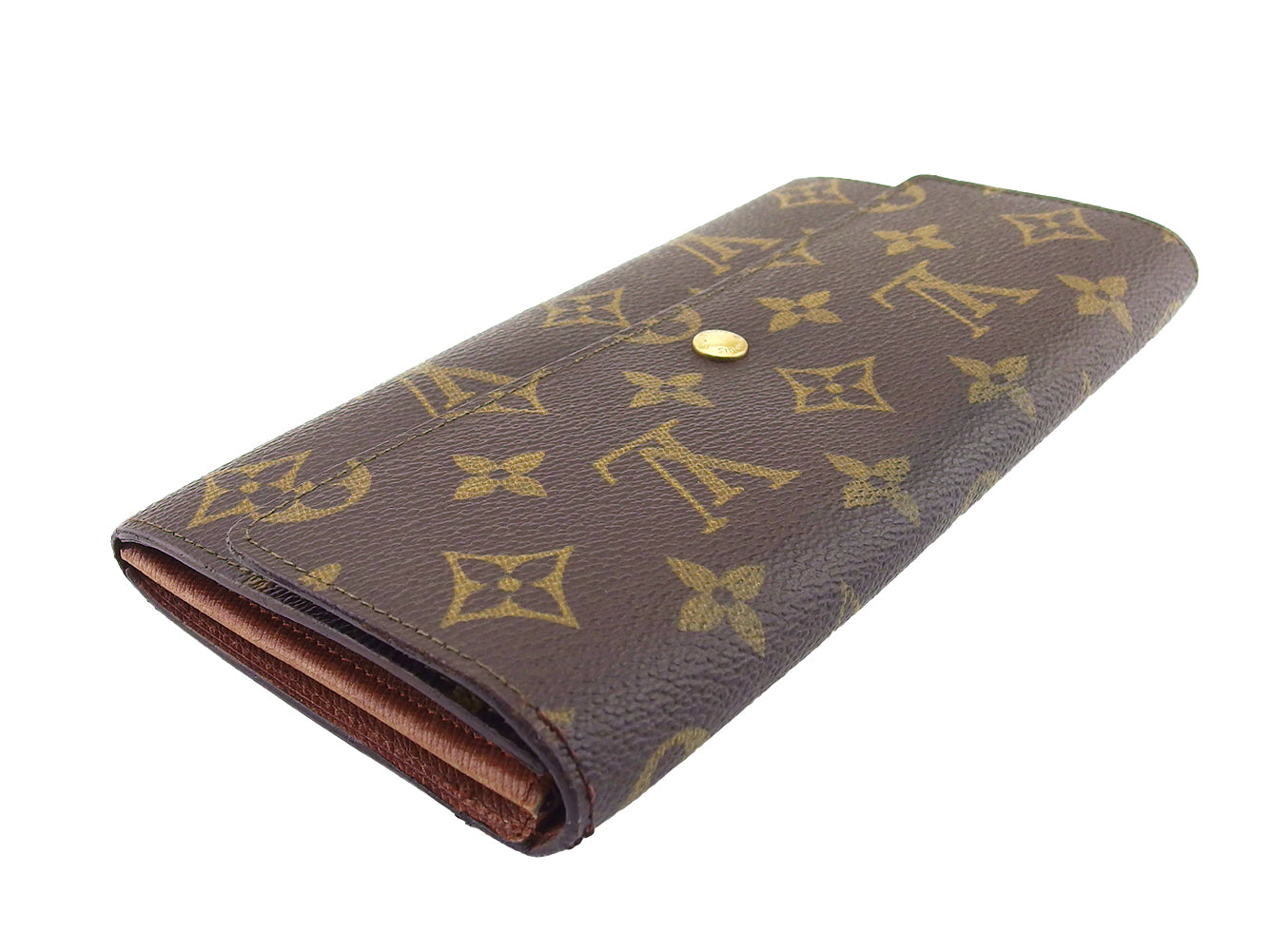 LOUIS VUITTON Long Wallet Purse M61724 Brown beige Pochette Porto MonÃ©credi