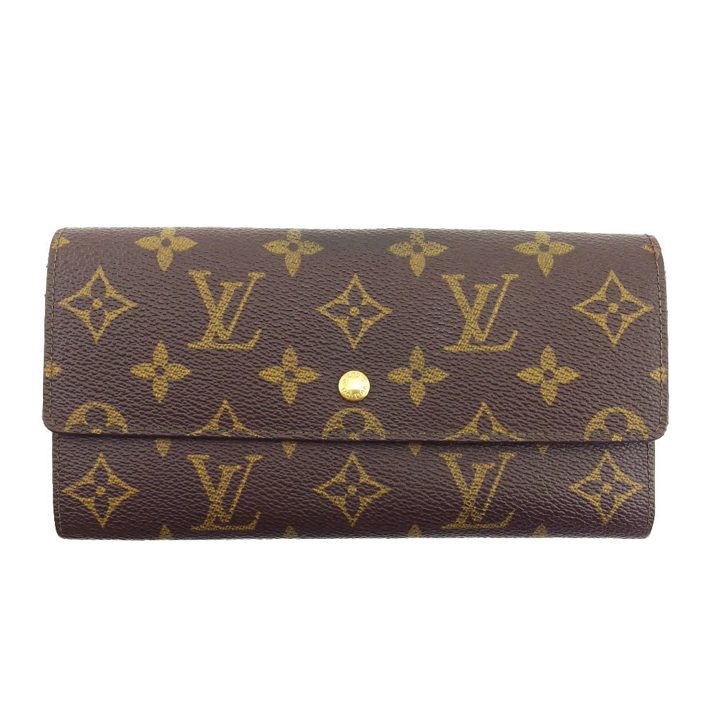LOUIS VUITTON Long Wallet Purse M61724 Brown beige Pochette Porto MonÃ©credi