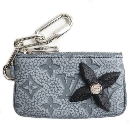 LOUIS VUITTON Coin case M81602 Taurillon Clemence Leather granite gray Monogram Pochette Kle Women Used Authentic