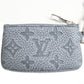 LOUIS VUITTON Coin case M81602 Taurillon Clemence Leather granite gray Monogram Pochette Kle Women Used Authentic
