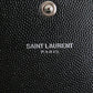 SAINT LAURENT Long Wallet Purse leather black mens Used Authentic