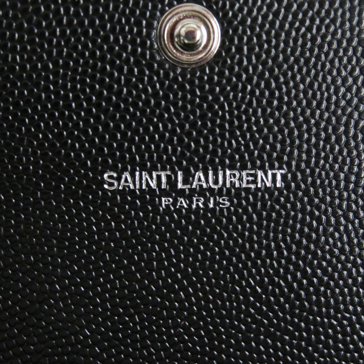 SAINT LAURENT Long Wallet Purse leather black mens Used Authentic