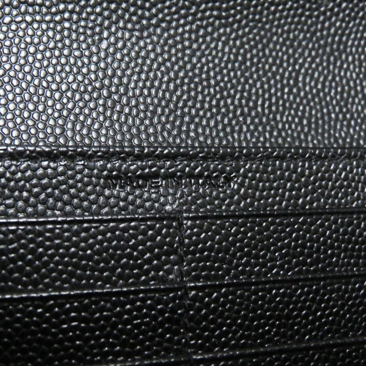 SAINT LAURENT Long Wallet Purse leather black mens Used Authentic