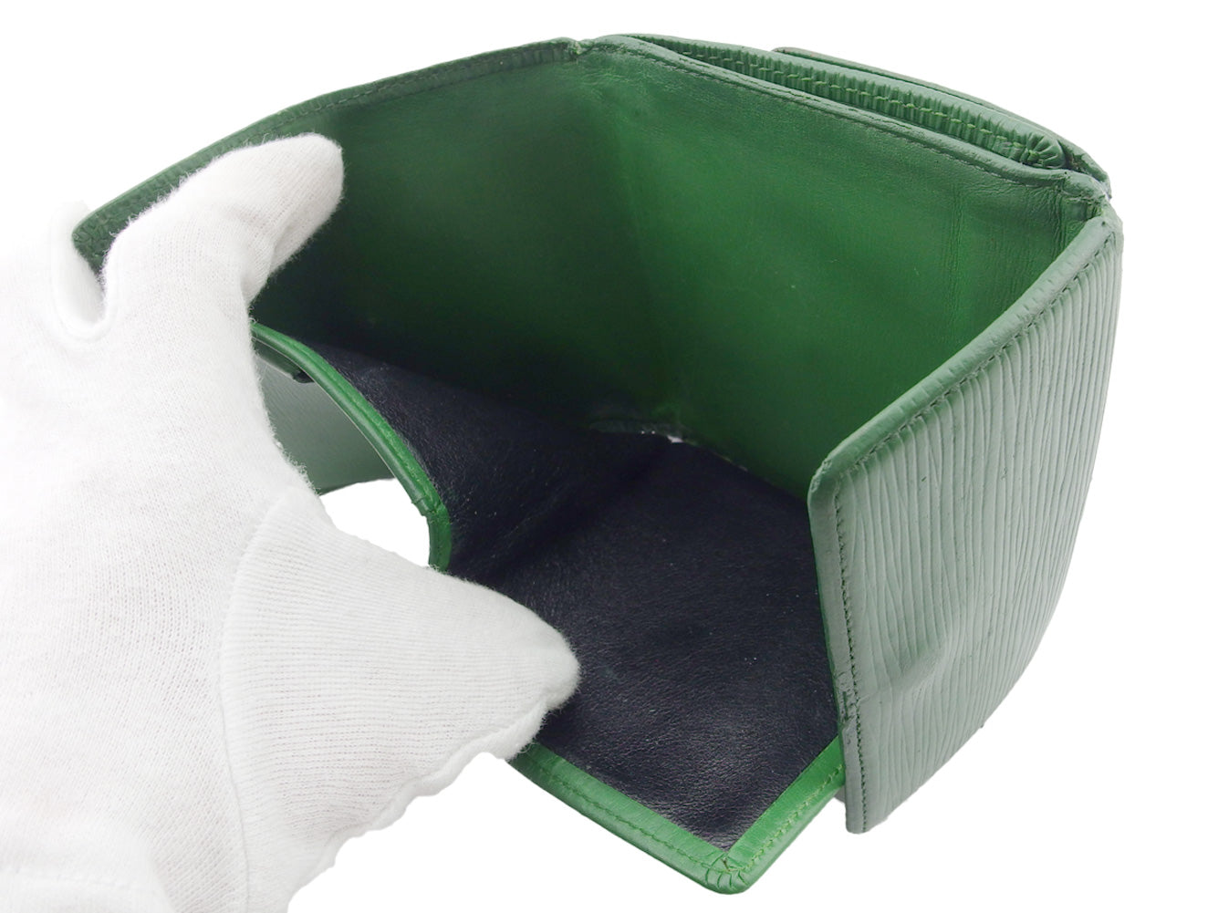 LOUIS VUITTON Bifold Wallet M63484 green Porte Monnaie Billets Cartes Credit