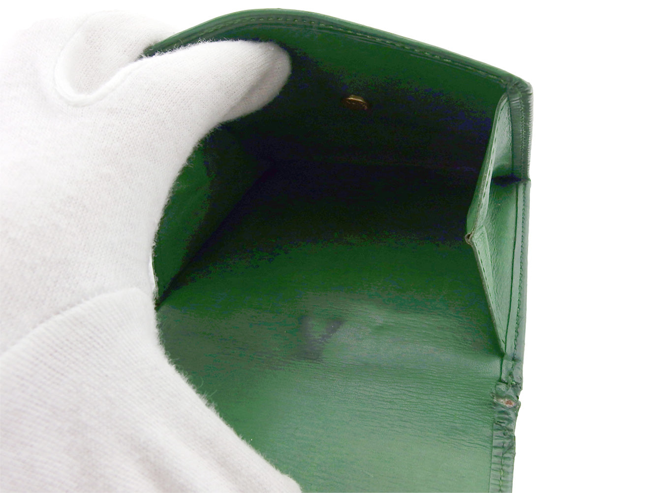 LOUIS VUITTON Bifold Wallet M63484 green Porte Monnaie Billets Cartes Credit