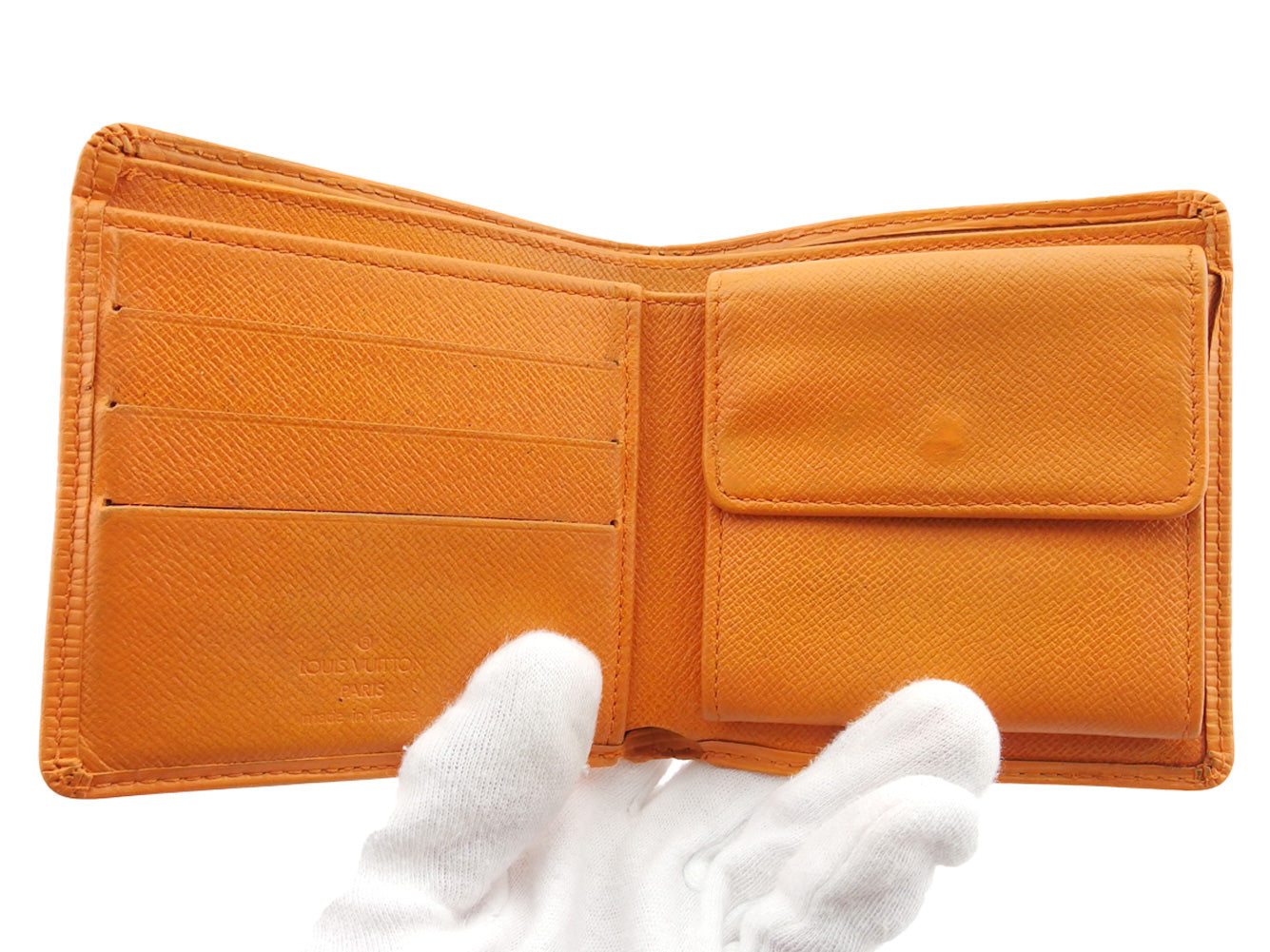 LOUIS VUITTON Bifold Wallet M6354H Orange Porte Billets Cartes Crdit Monet