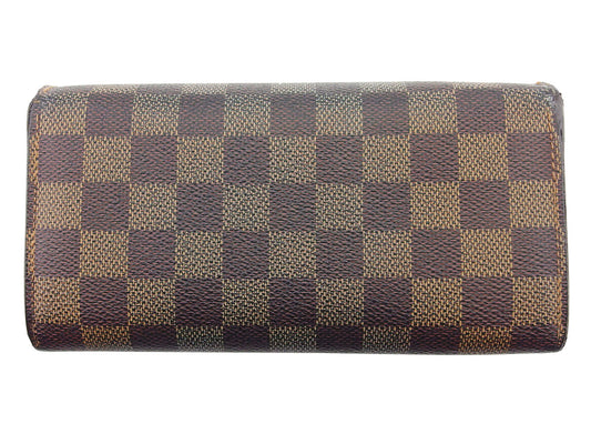LOUIS VUITTON Long Wallet Purse N61734 Brown beige gold Portefeuille Sarah