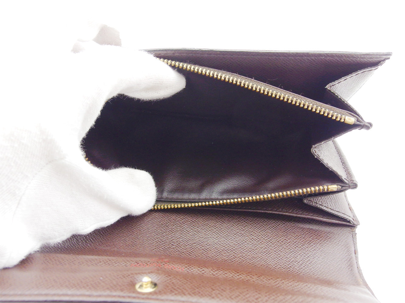 LOUIS VUITTON Long Wallet Purse N61734 Brown beige gold Portefeuille Sarah