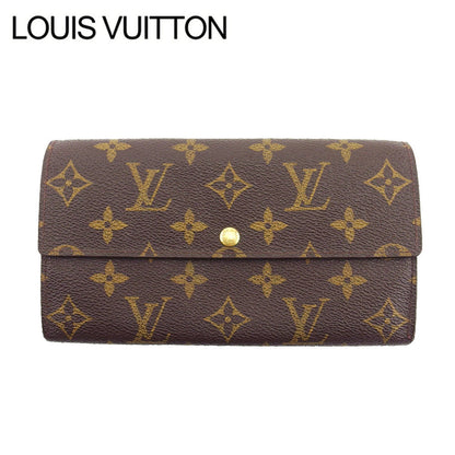 LOUIS VUITTON Long Wallet Purse M61725 Brown beige Pochette Porto MonÃ©credi