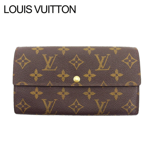 LOUIS VUITTON Long Wallet Purse M61725 Brown beige Pochette Porto MonÃ©credi