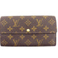 LOUIS VUITTON Long Wallet Purse M61725 Brown beige Pochette Porto MonÃ©credi