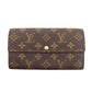 LOUIS VUITTON Long Wallet Purse M61725 Brown beige Pochette Porto MonÃ©credi