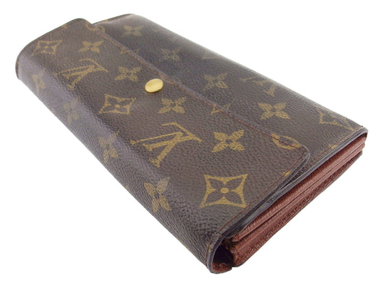 LOUIS VUITTON Long Wallet Purse M61726 Brown beige Pochette Porto MonÃ©credi